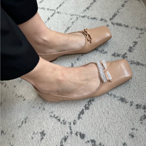 NWB Vince Camuto Square Nude Ballet Flats - Picture 3 of 7